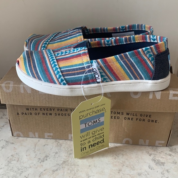 Toms Other - NEW colorful striped Toms kids 12